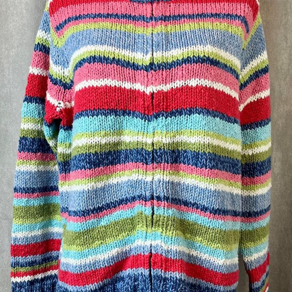 Vintage Liz Claiborne Chunky Knit Zip Sweater Y2K Cozy Colorful